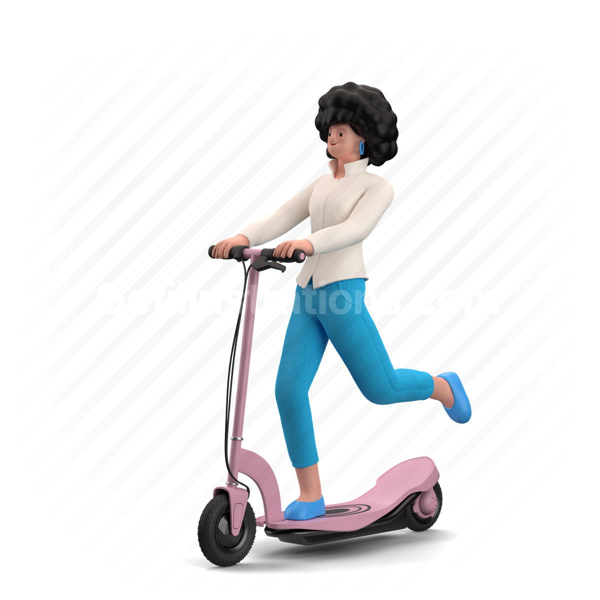 scooter, transport, woman, ride